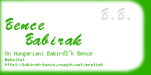 bence babirak business card